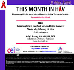 This Month in HIV: Buprenorphine in New York State: A Clinical Overview